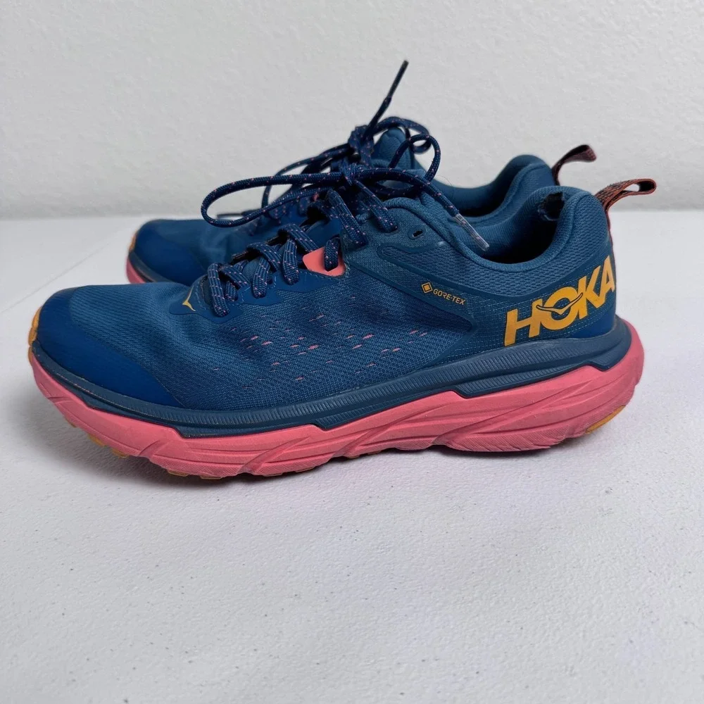 HOKA Challenger ATR 6 GTX  Blue/Orange Women's Trail Running Shoes Size 8.5